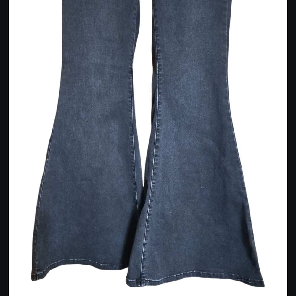 NWOT Free People Black Flare Bell Bottom Jeans - Picture 4 of 10
